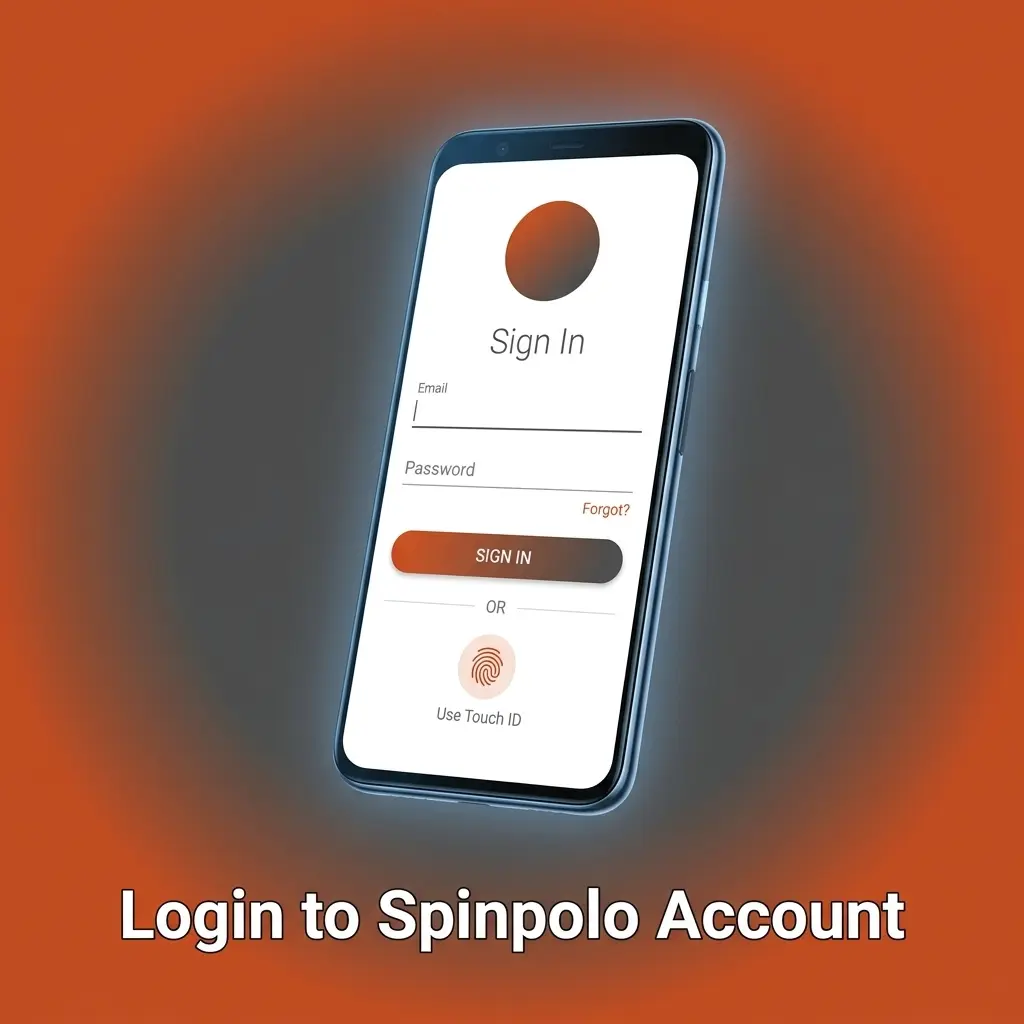 Spinpolo account login page showing sign-in form with SSL encryption, 2FA support, and social login options