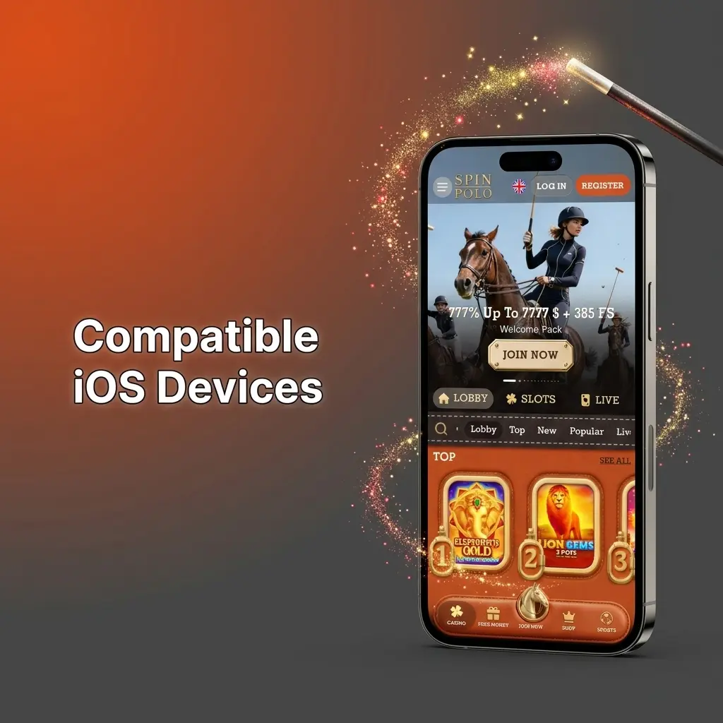 Spinpolo app compatible iOS devices list covering iPhone X through iPhone 17 series and iPad models