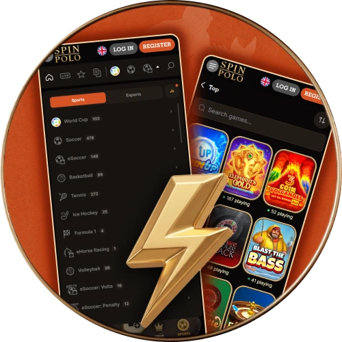 Access your preferred casino games on the Spinpolo mobile app using your smartphone.