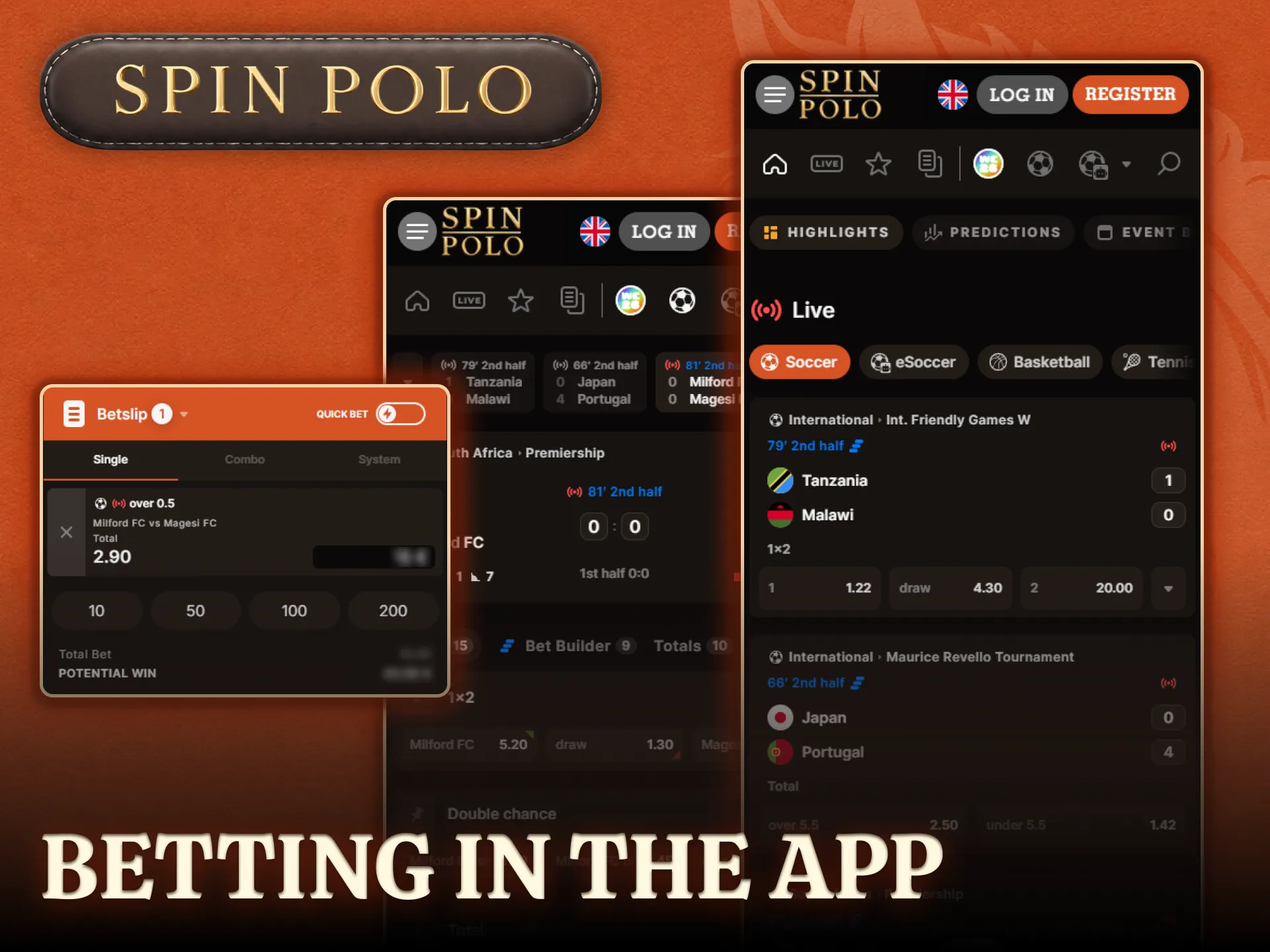 Learn the initial steps to start betting in the Spinpolo App on popular matches.
