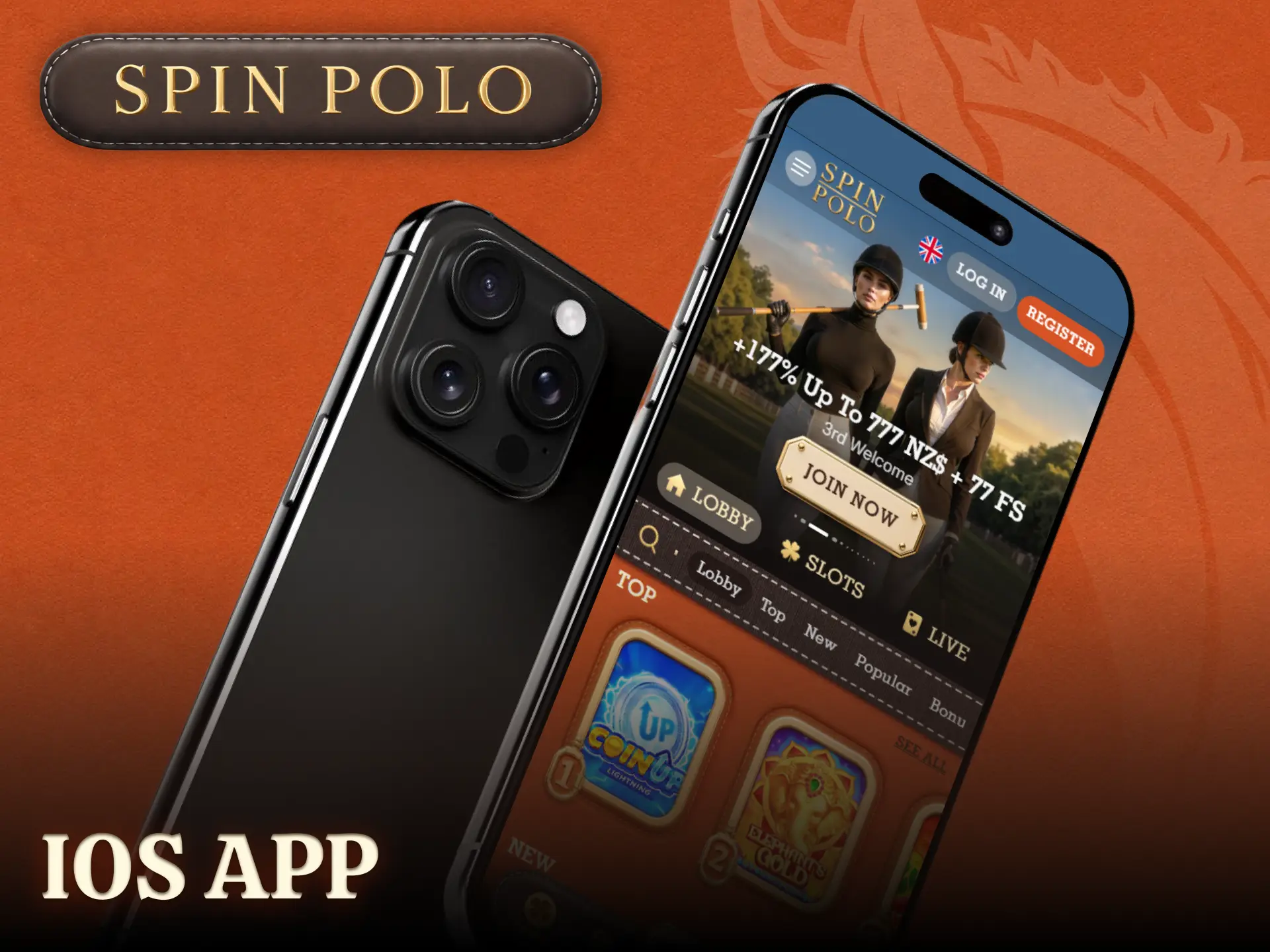 Get the optimized Spinpolo iOS App on your iPhone for smooth mobile gaming.