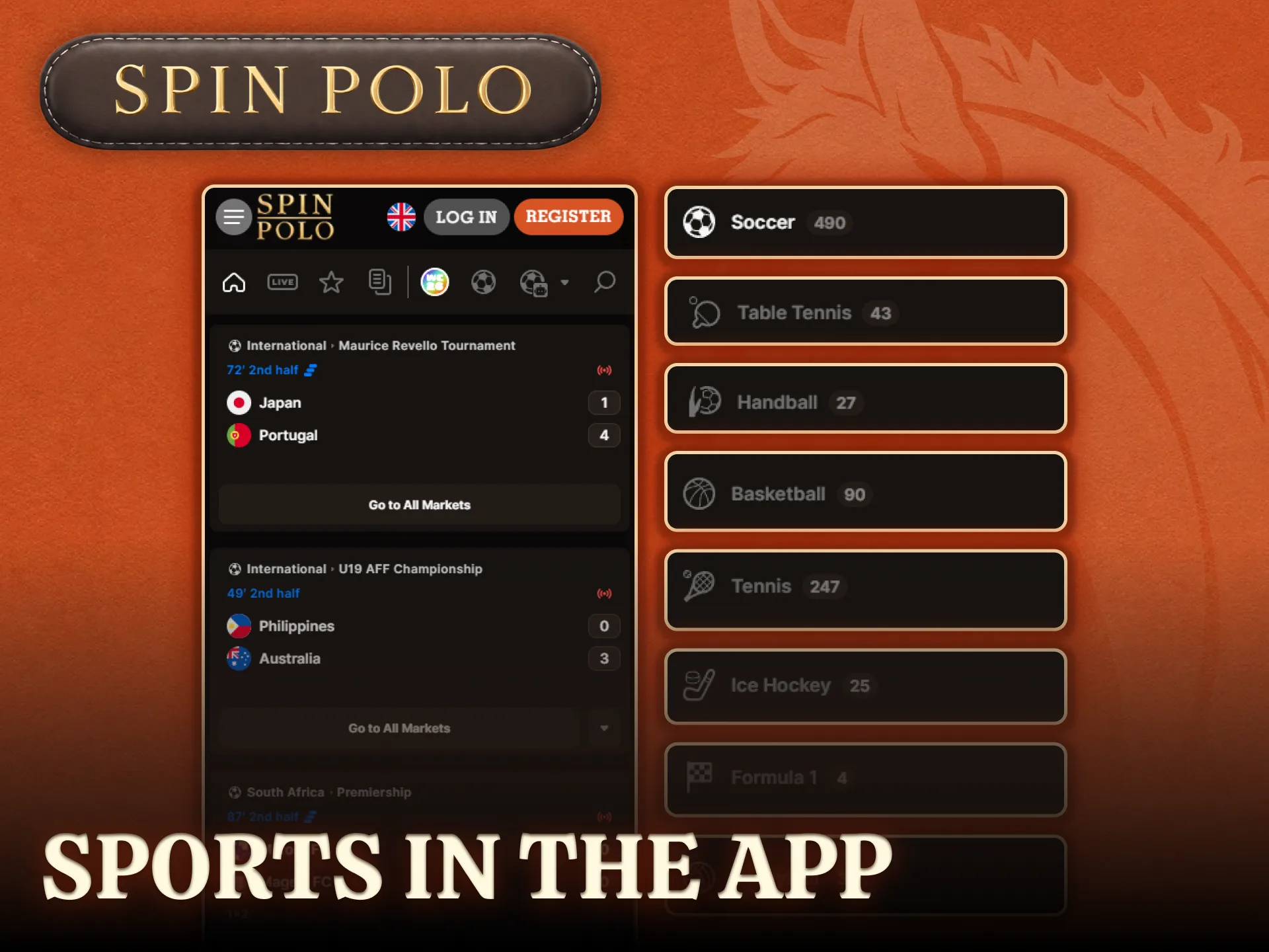 Explore numerous sports in the Spinpolo betting app with competitive wagering odds.
