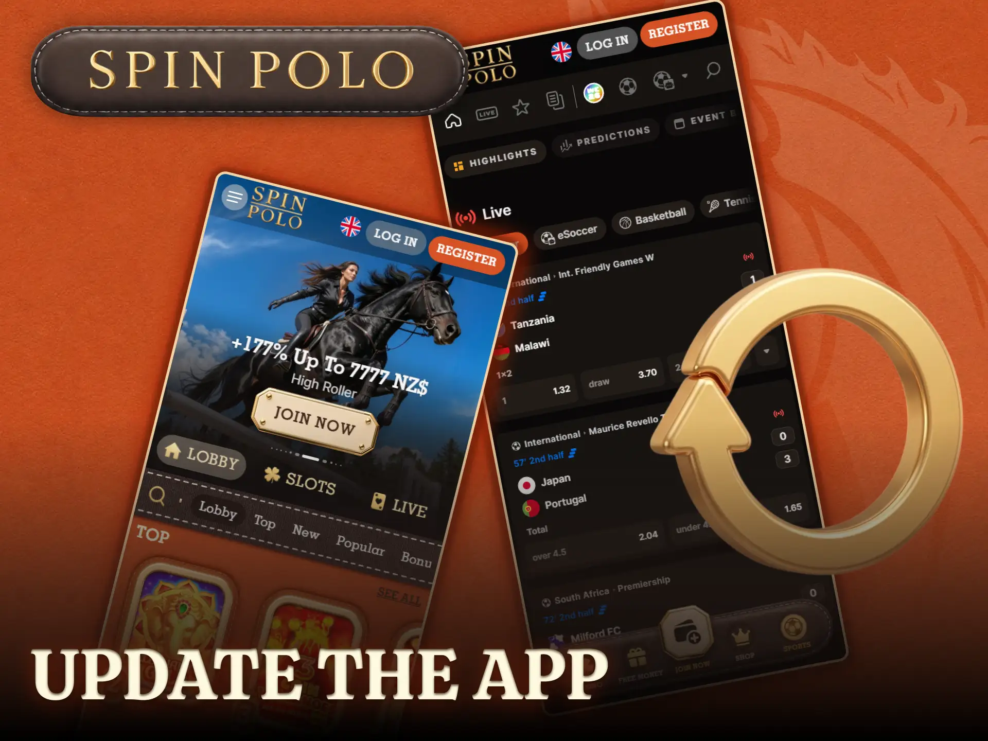 Follow the instructions to update the Spinpolo app to the latest version.