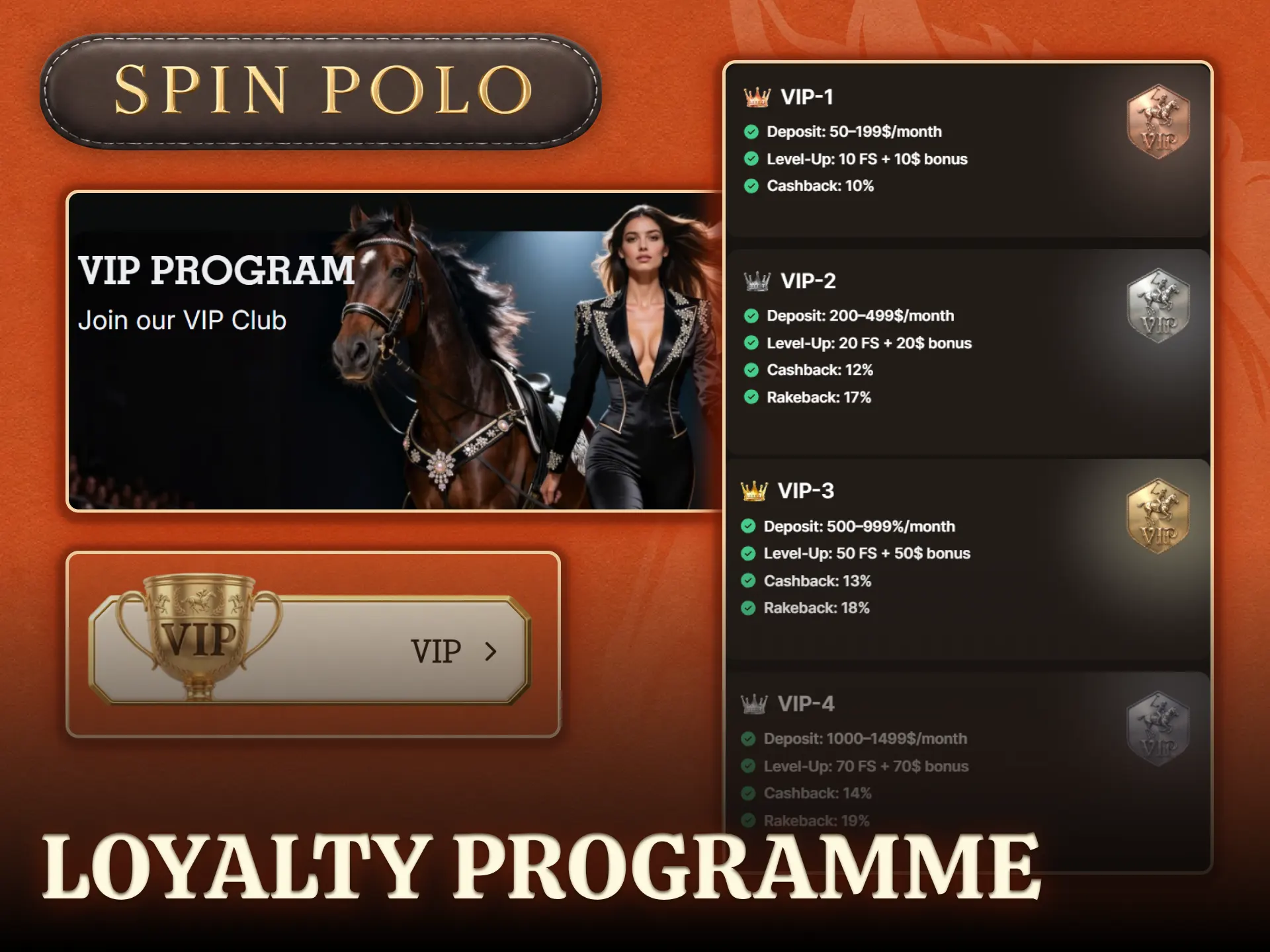 Join the rewarding Spinpolo loyalty programme to unlock special perks.
