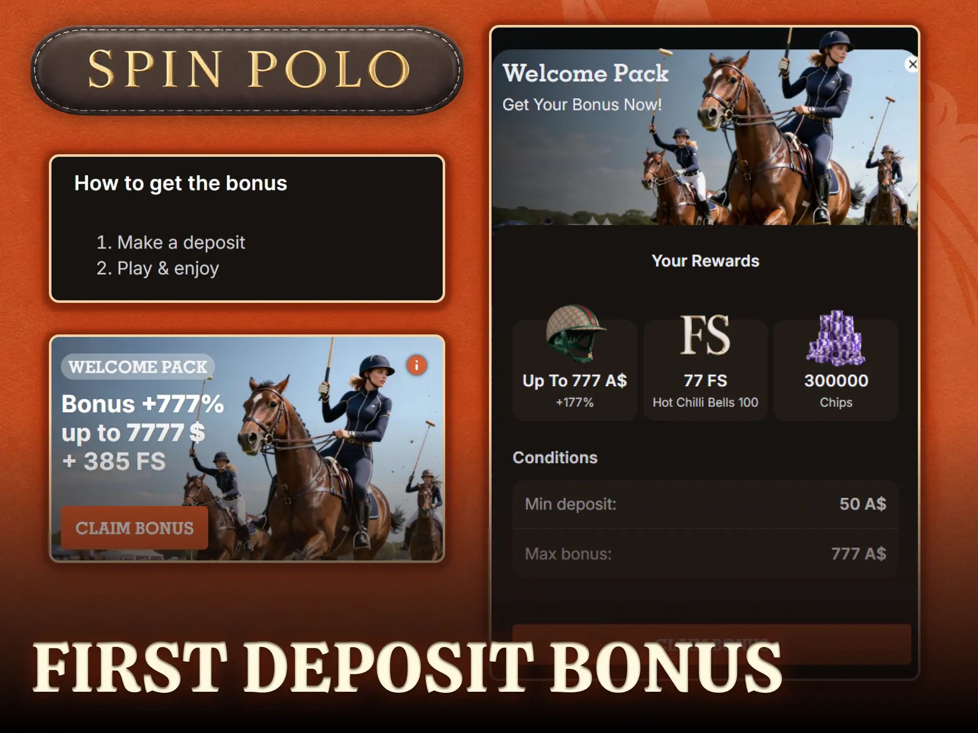 Activate the generous Spinpolo welcome offer after completing your very first deposit.