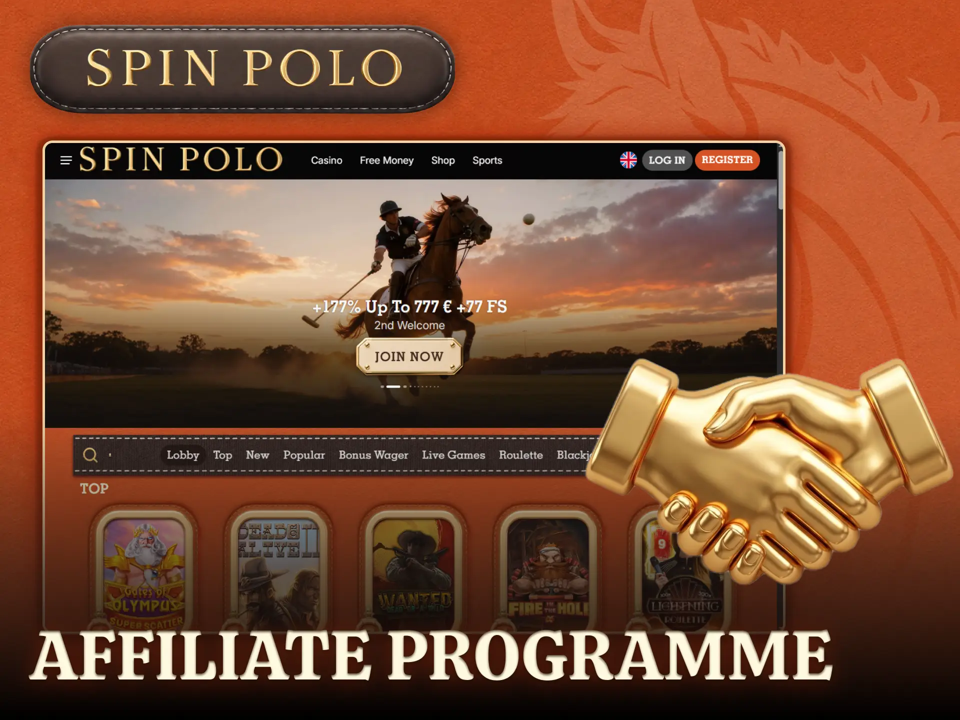 Earn stable commissions by joining the official Spinpolo affiliate program.