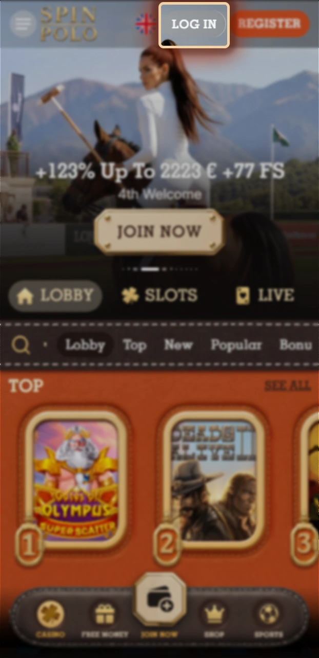 Access the Spinpolo website login page to begin your gaming session.