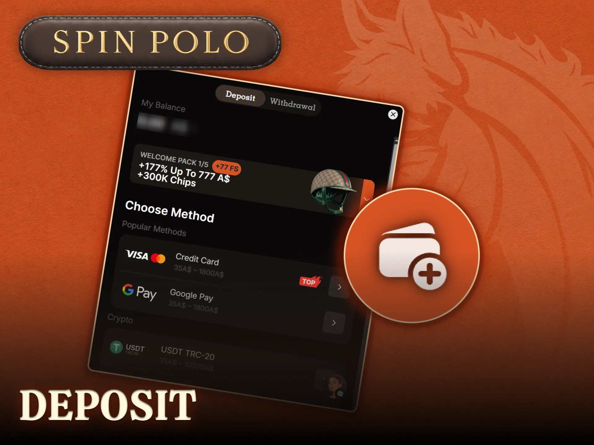 Learn how to fund your Spinpolo account using trusted deposit methods.