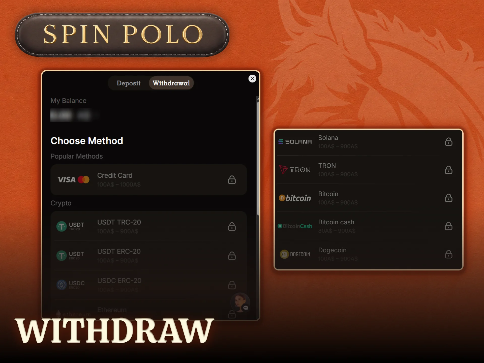 Follow simple withdrawal instructions to receive your winnings from Spinpolo.