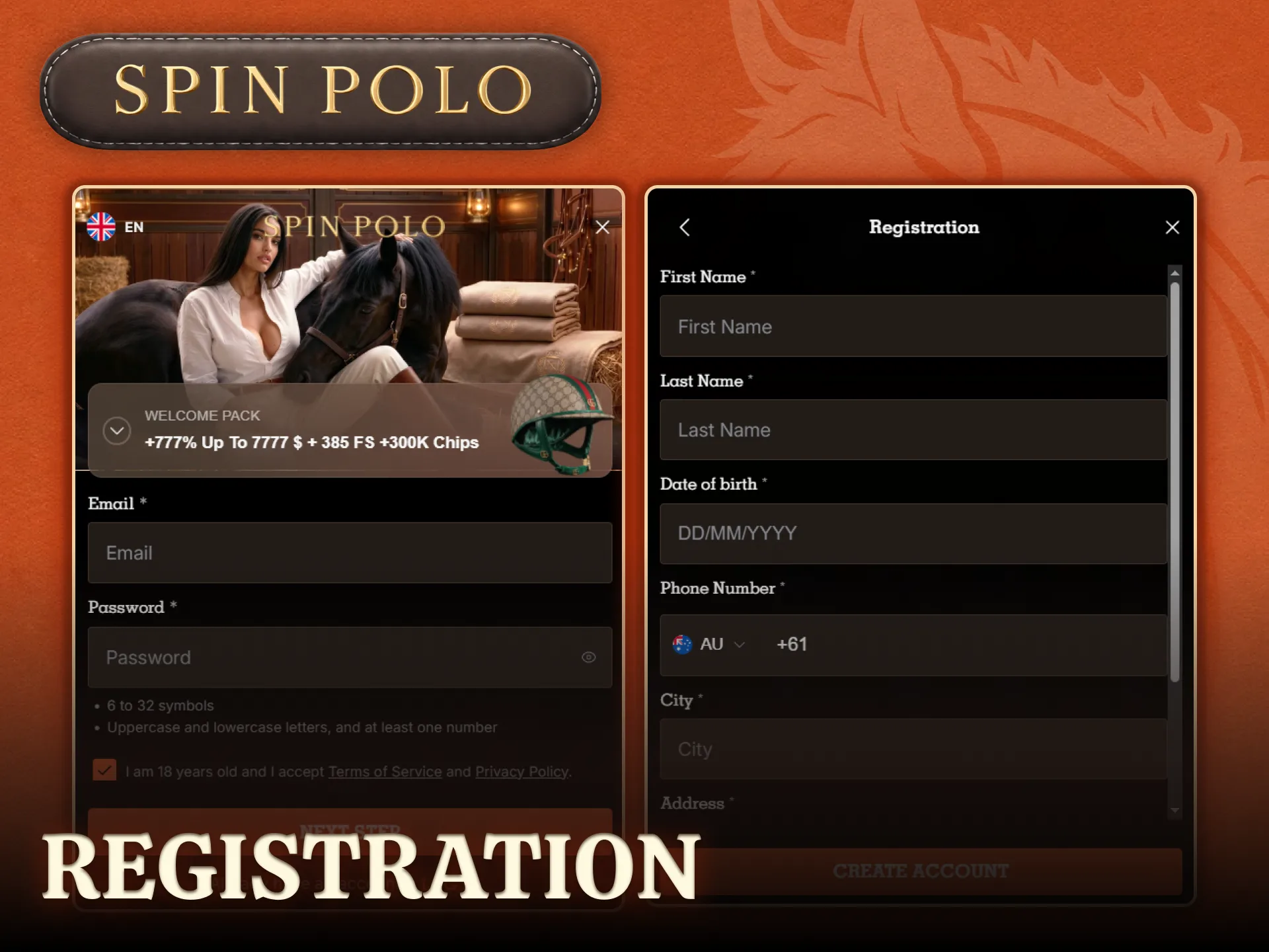 Complete your Spinpolo registration today to open access to betting.