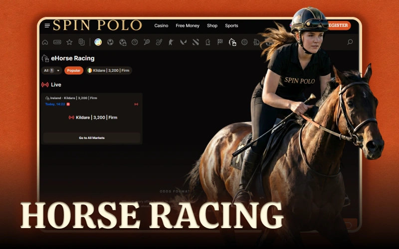Select winning horses in upcoming Horse Racing events at Spinpolo.