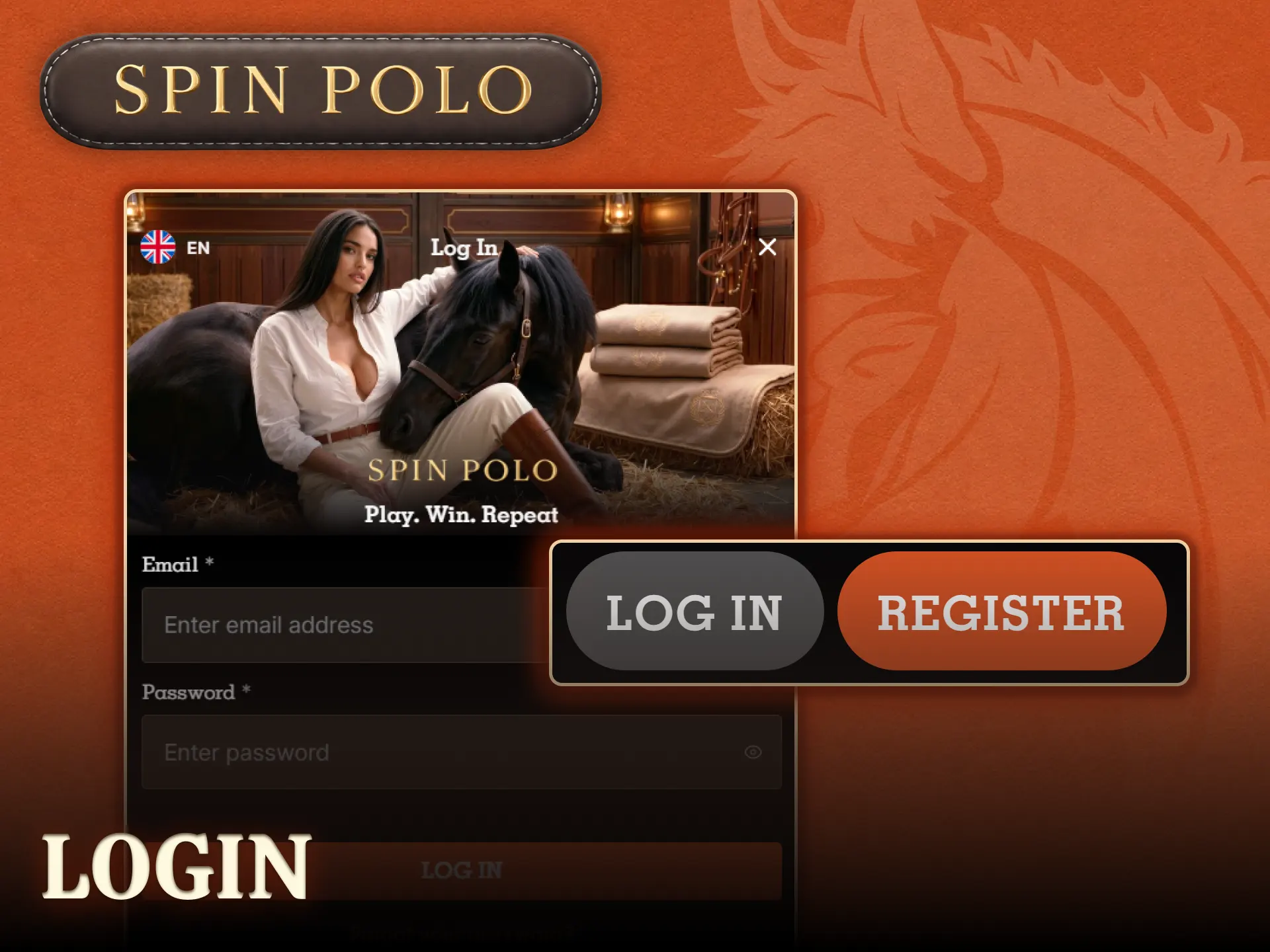 Enter your credentials to perform a successful Spinpolo login.