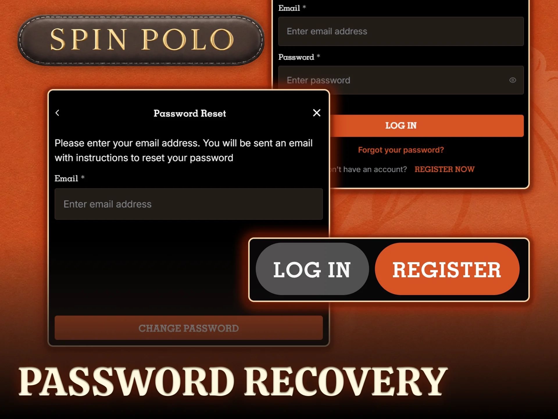 Recover your lost account password using secure Spinpolo login tools.