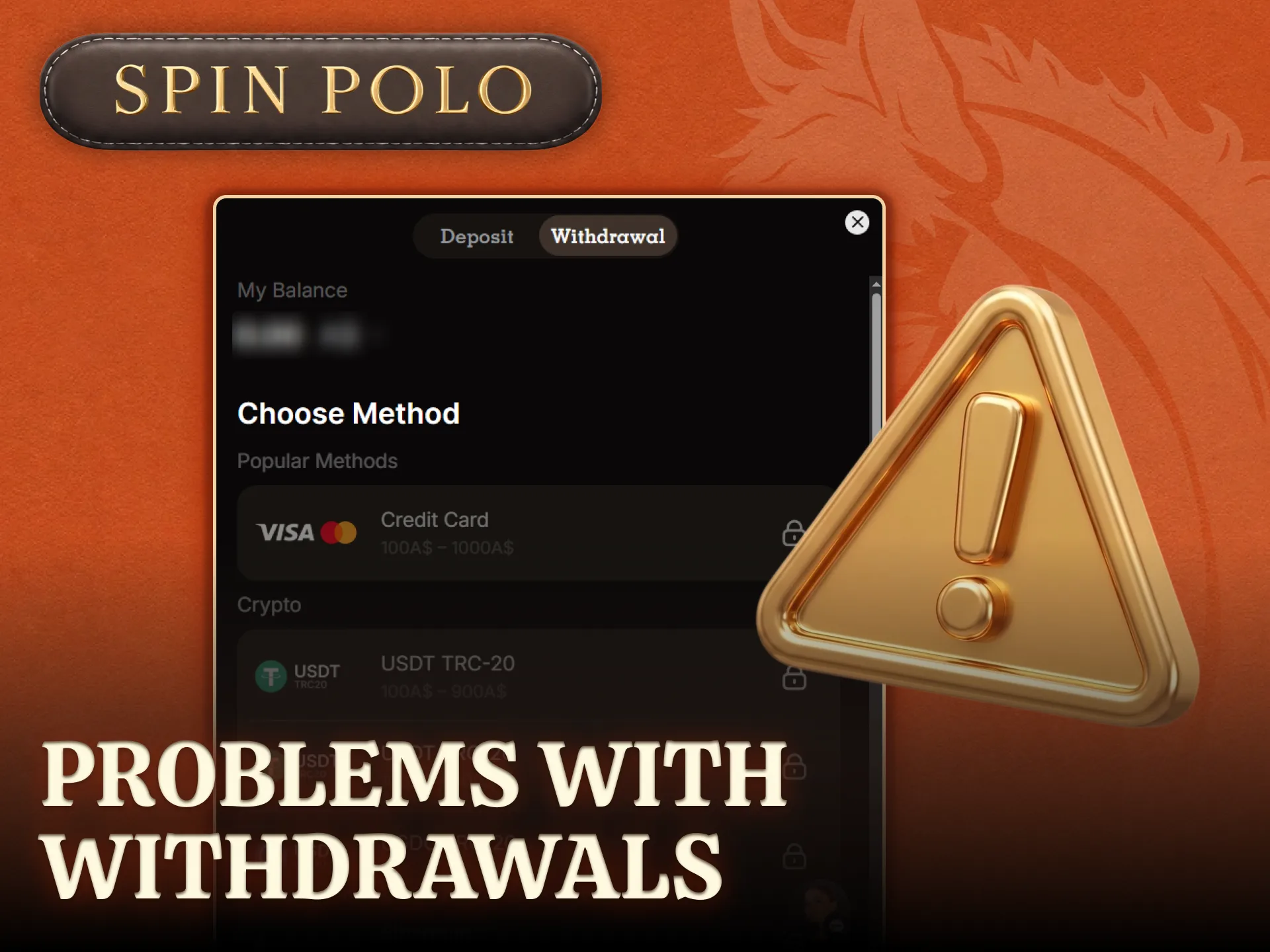 Check the common solutions for potential problems with your Spinpolo withdrawal request.